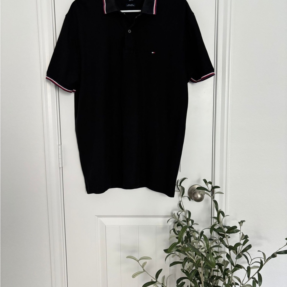 Tommy Hilfiger Men's Polo Shirt with Red and White Accents